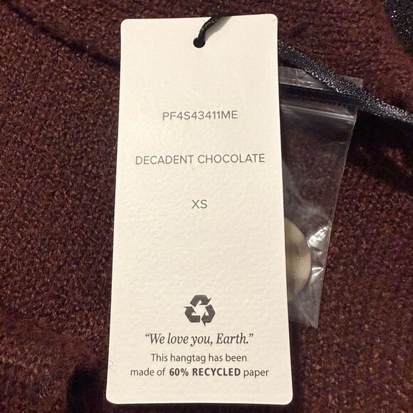 Pink Rose Decadent Chocolate Shirt Style Button Up Cardigan Sweater NEW - Picture 14 of 16